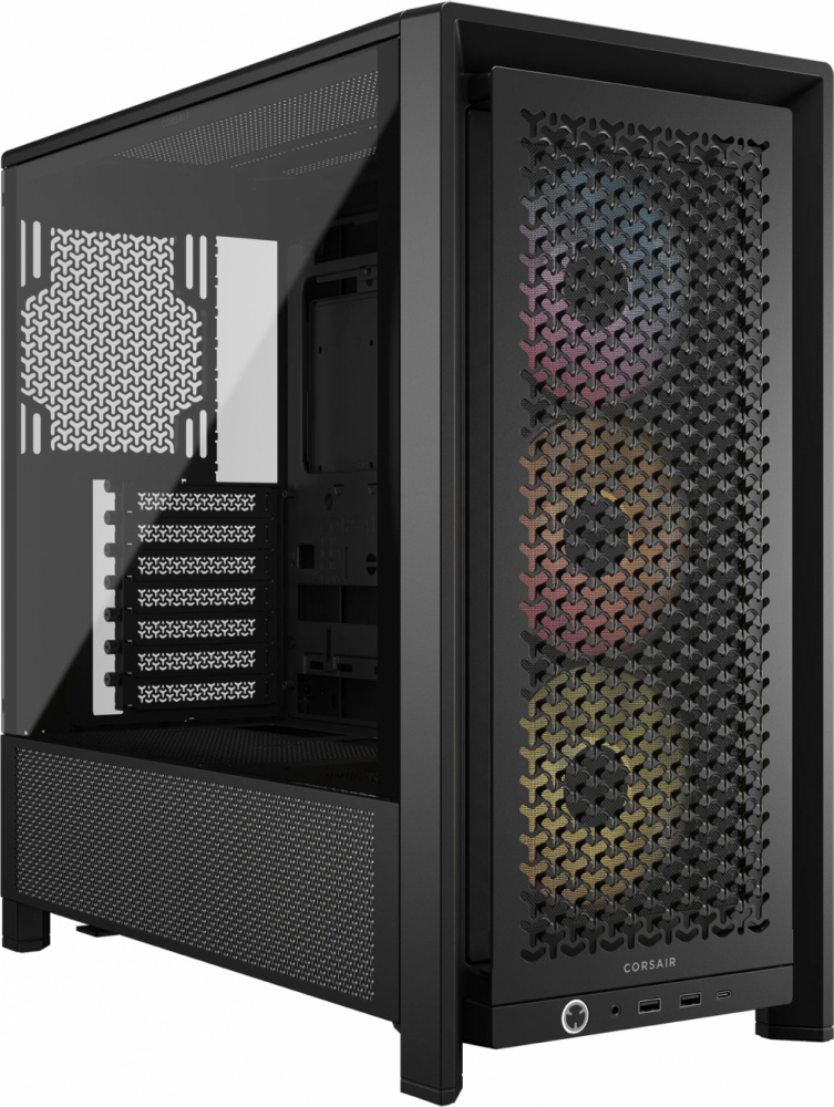 GABINETE CORSAIR PC 4000D RSARGB 1USB 3.2GEN2 TIPO C 2USB3.2 GEN1 TIPO A NEGRO MID CC 9011296 WW