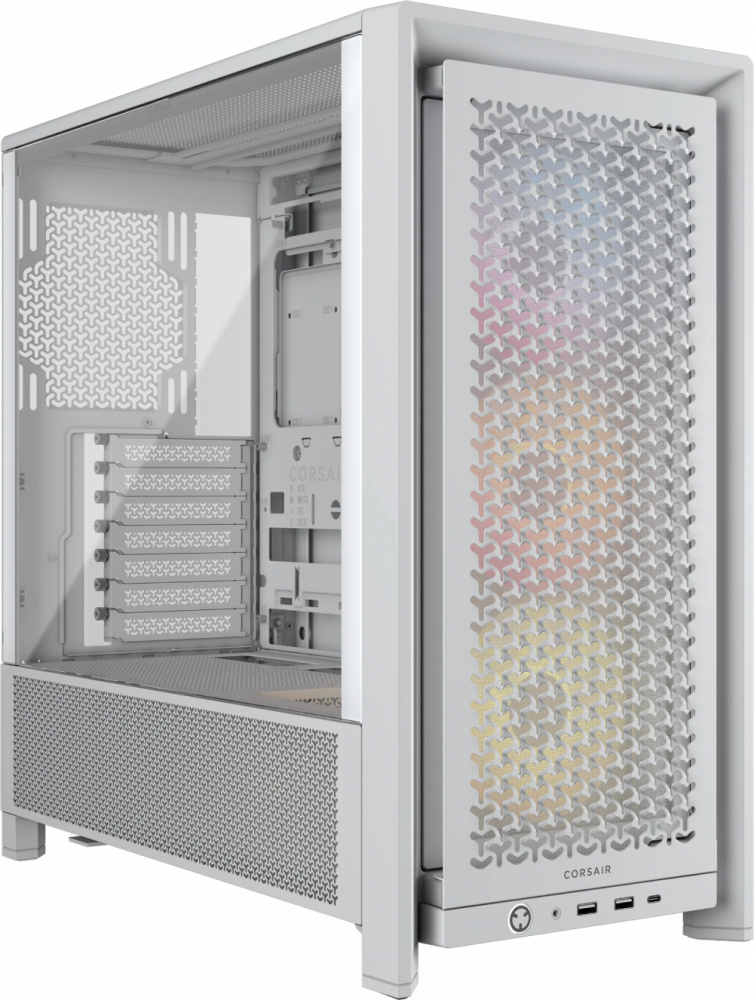GABINETE CORSAIR PC 4000D RSARGB 1USB 3.2GEN2 TIPO C 2USB3.2 GEN1 TIPO A BLANCO MID CC 9011297 WW