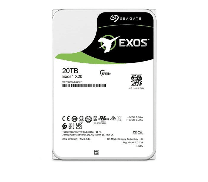 Disco Duro Interno Seagate 3.5 20tb St20000nm007d 7200rpm Exos X20 Sat
