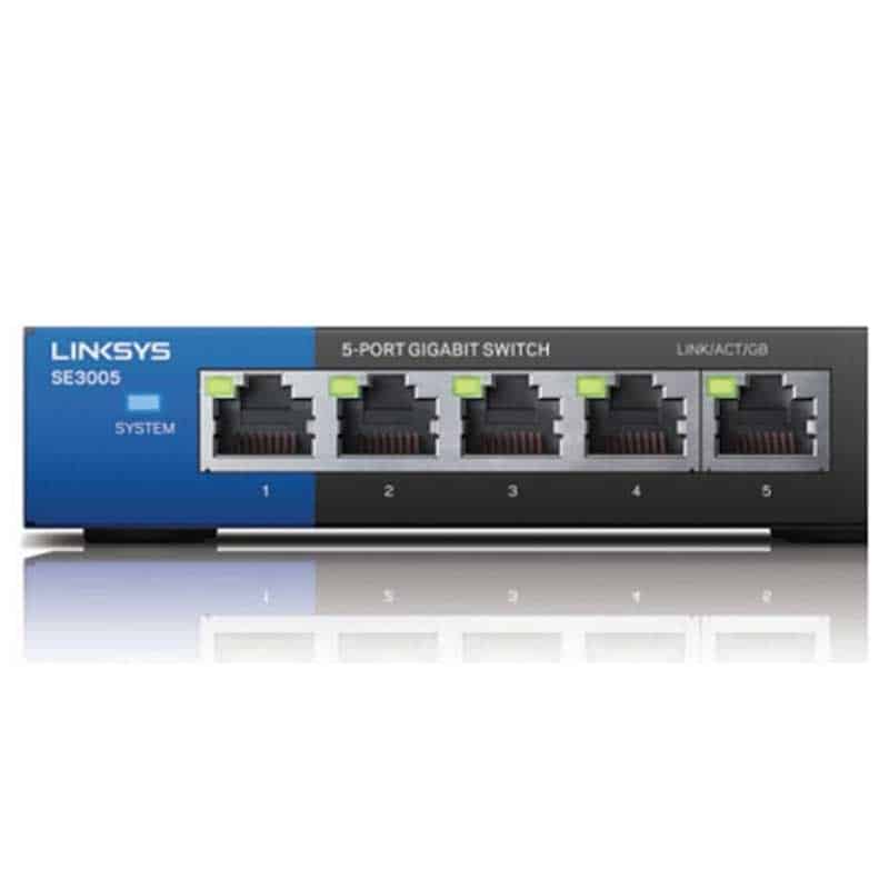 Switch                                                                        Linksys Metalico Escritorio 5 Ptos Gigabit No Admin (se3005)