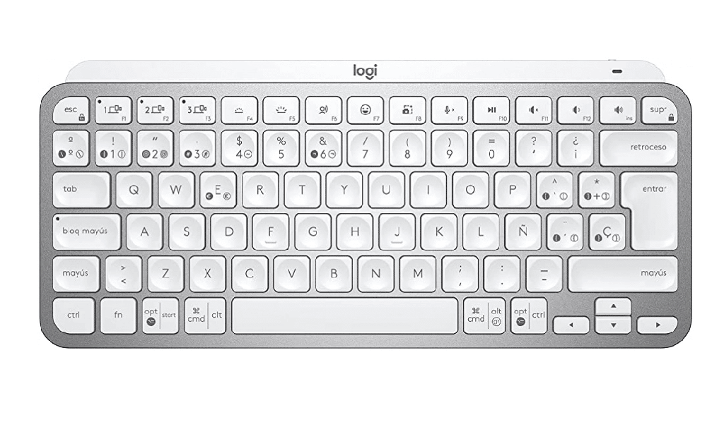 Teclado                                                                                                                                                                                                                                                                                                 Logitech Mx Keys Mini Inalam Iluminac Pale Gray (920-010477)