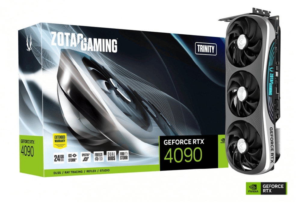 Tarjeta   De Video Zotac Nvidia Geforce RTX 4090 Gaming Trinity OC 24gb 384-bit Gddr6x PCI Ex X16 4.0zt-d40900j-10p