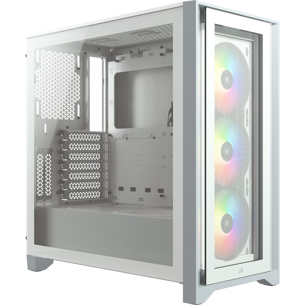 Gabinete                                                                                                                                                                                                                                                                                                                                                                                                                                                                                                Corsair Icue 4000x Rgb White Tg Atx Cc-9011205-ww