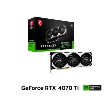 Tarjeta  De Video Nvidia Geforce MSI RTX 4070 Ti Ventus 3x Oc, 12gb Gddr6x, 1xhdmi, 3xdisplayport, PCI Express X16 4.0