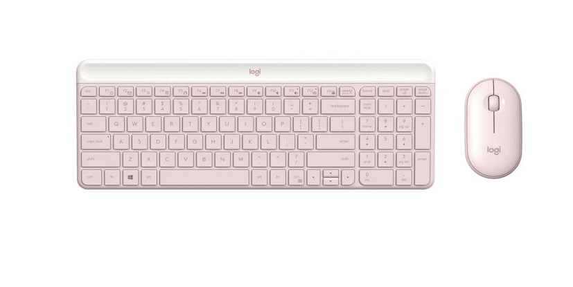 Kit Logitech Mk470 Slim Teclado/mouse Inalam. Usb Rose (920-011312)
