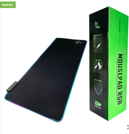 MOUSE PAD PARA GAMING RAIJU BASE REPELENTE DE AGUA USB1.8M 300X800MM 7 COLORES CONFIGURABLES MP-100RGB