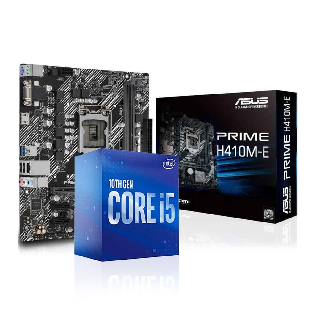 Procesar  INTEL Core I5 10400 2.9ghz Six Core 12mb 65w Soc1200 10thgen Bx8070110400 + Tarjeta Madre ASUS Prime H410m-e