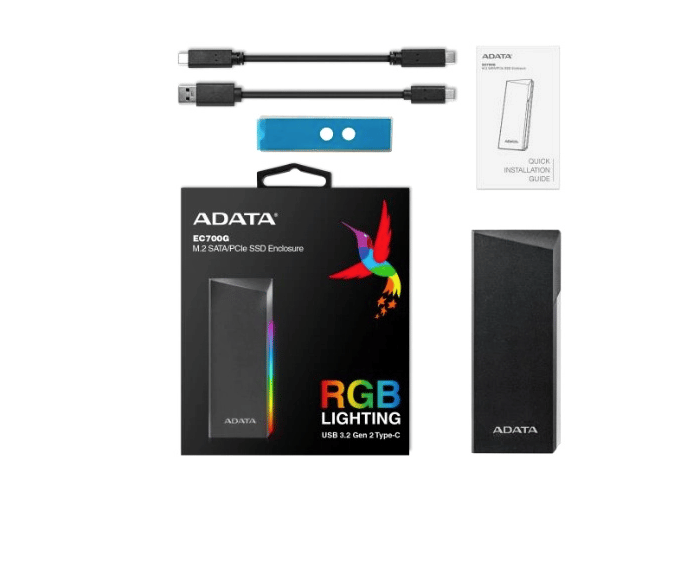 Enclosure                                                                                                                                            Xpg Rgb M.2/pcie Ssd Usb 3.2 Tipo C (aec700gu32g2-cgy)