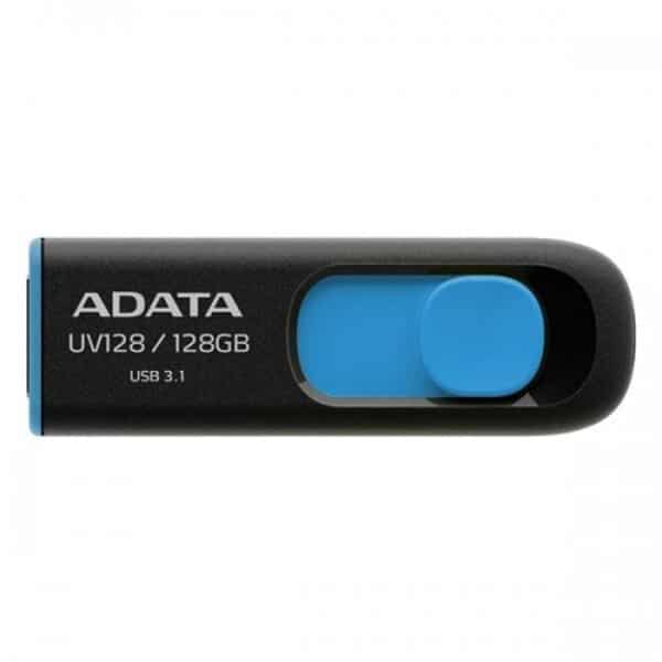 Memoria Flash Adata Uv128 128gb Usb 3.0 Negro/azul (auv128-128g-rbe)