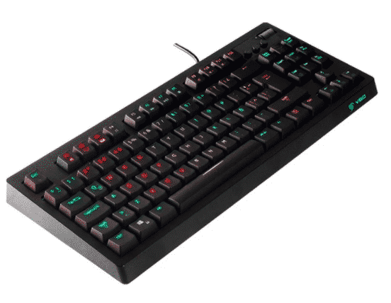 TECLADO PARA GAMING VSG QUASAR RGB SWITCH ROJO OUTEMU VG-K387-BLK-RED, USB NEGRO
