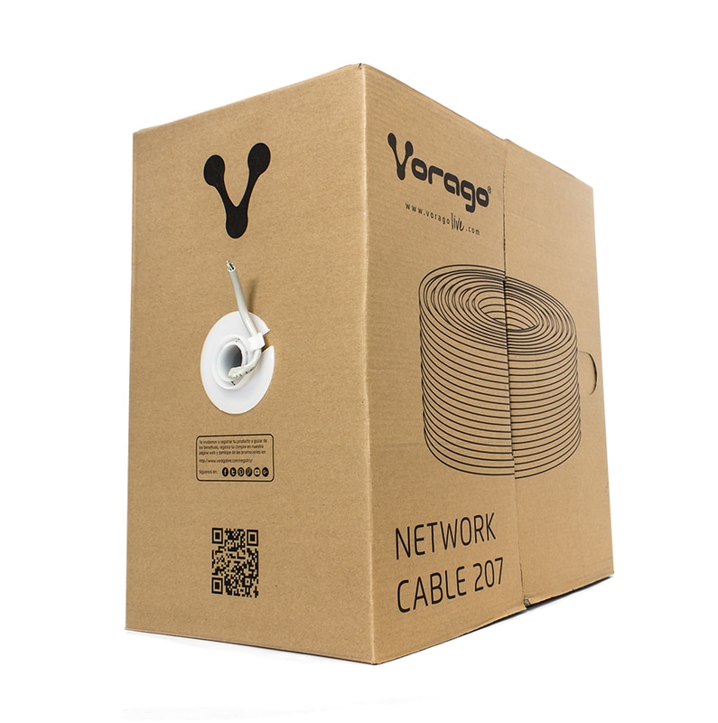 Bobina                                      Cable Vorago Cab-207 Utp Cat5 Gris 305 Mts