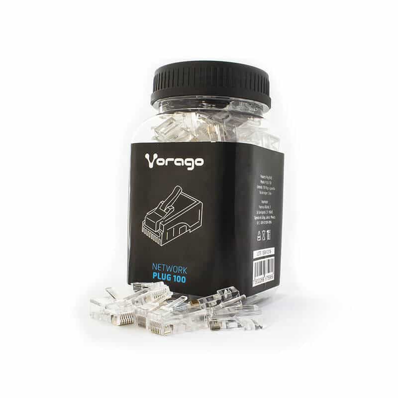 Plug  Vorago Plug-100 Rj45 Cat5 Bote 100 Pzas