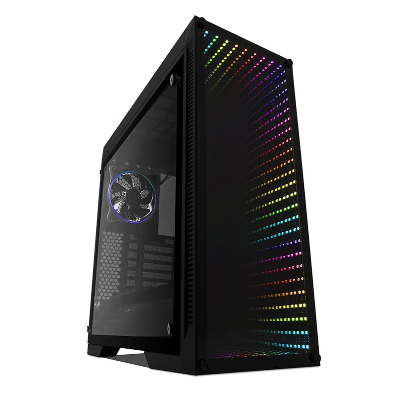 Gabinete Game Factor Atx Micro Atx Panel Crist Temp Vent Rgb Csg601