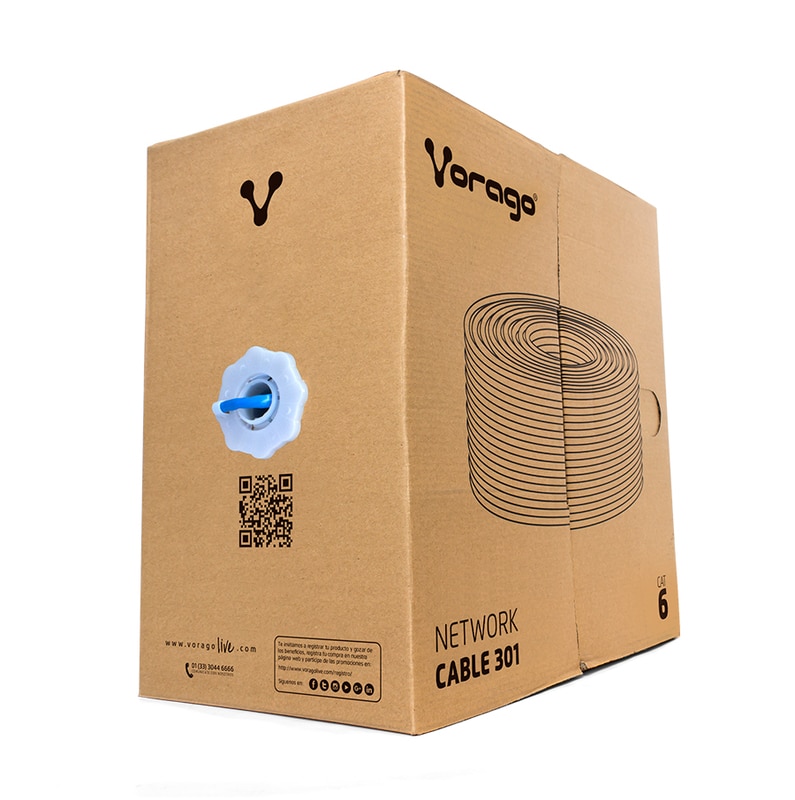 Bobina                                                                                                                                                                                                                                                                                                                                                                                                                                                                                                                                                           Cable Vorago Cab-301 Utp Cat 6 Azul 305 Mts