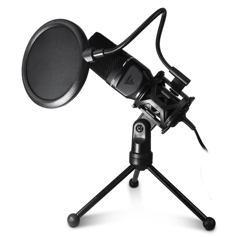 Microfono Game Factor Usb, Streaming, Stand, Anti Pop Ngro Mcg601
