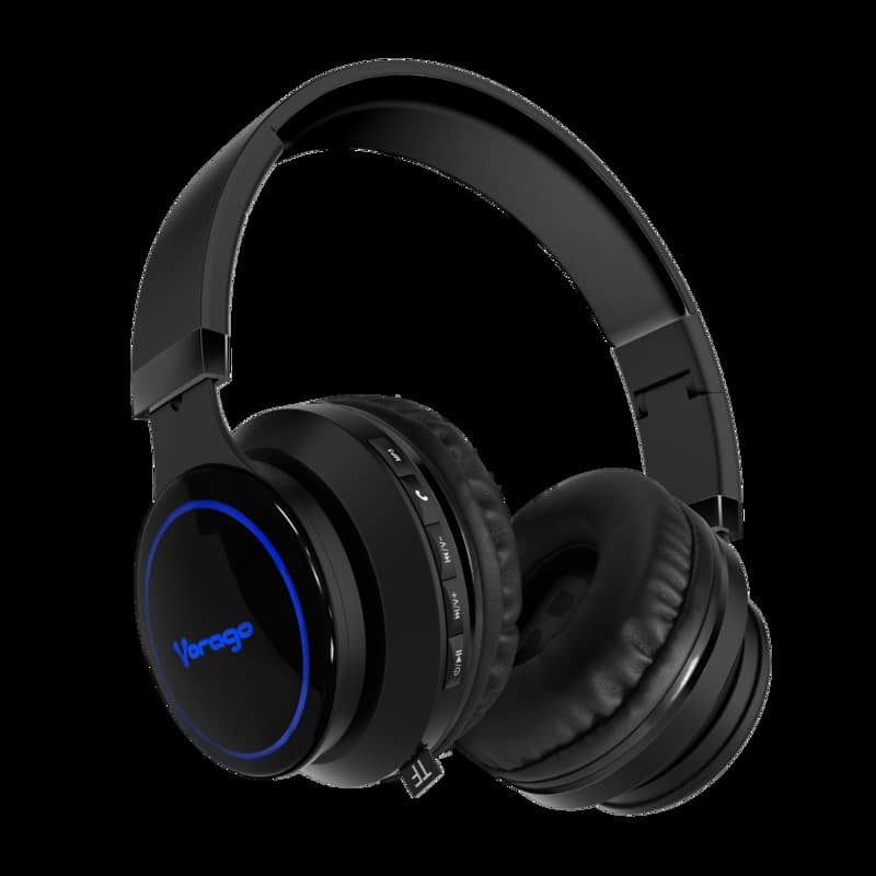 DIADEMA VORAGO BLUETOOTH 5.0/3.5 MM MICROSD NEGRO HPB-201-LED