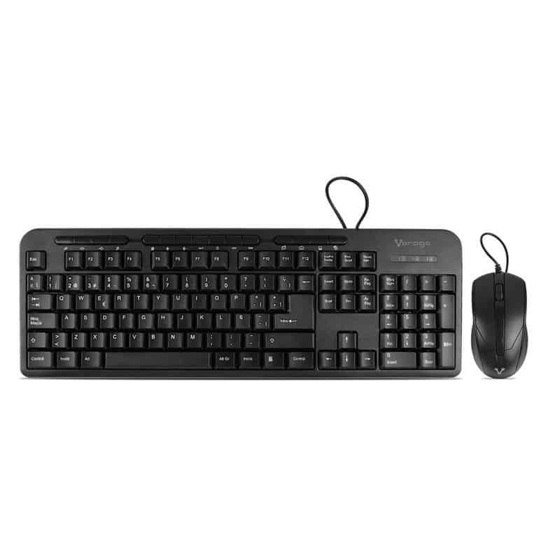 Kit                                                                                                                                                                                                                                                                                          Vorago Km-107 Teclado Y Mouse Alambrico Multimedia Usb Negro