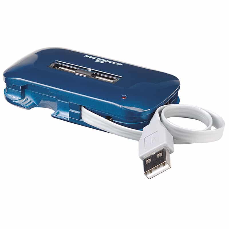 Hub  Manhattan Usb V2.0  7 Ptos Azul Con Fuente 161039
