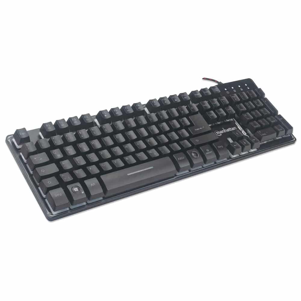 Teclado                                                                                                                                                                                                                                                                                                                                                                                                                                                                               Gaming Usb Base Metalica Led Luces Multicolor Manhattan 178457
