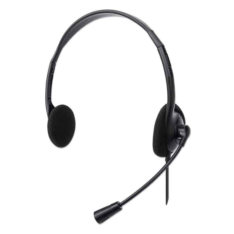 Diadema                                                                                                                                                                                  Con Microfono Usb Ligero Negro Manhattan 179850