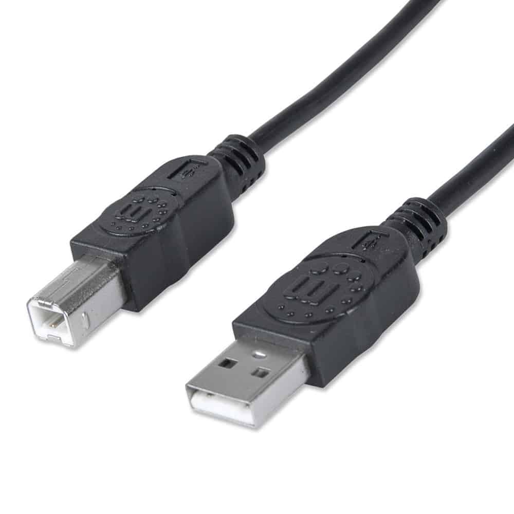 Cable      Usb Manhattan V2.0 A-b  3.0m, Negro 333382