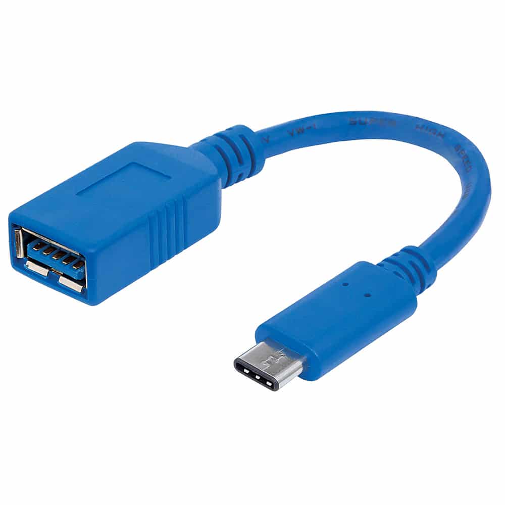 Cable  Usb-c Manhattan Cm-a Hembra 15cm Azul 3amp 353540