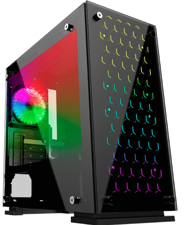 GABINETE PARA GAMING ACTECK BALAM RUSH TALOS CON VENTANA RGB USB3.0 3 FANS