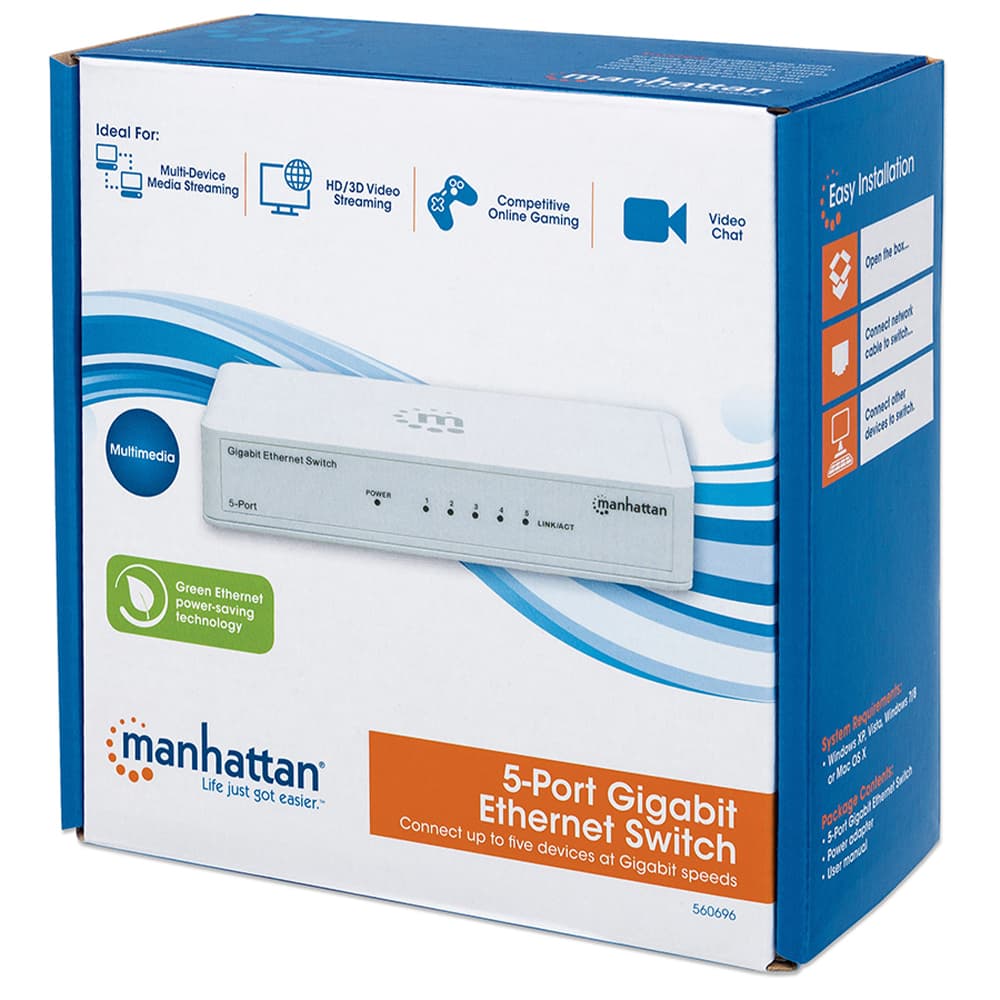 Switch                                                                                                                                                                                                                                                                                                                                                                                                                                                                                                                                                                                                                                                                                                          Gb Manhattan  5 Puertos Desktop Blanco 560696