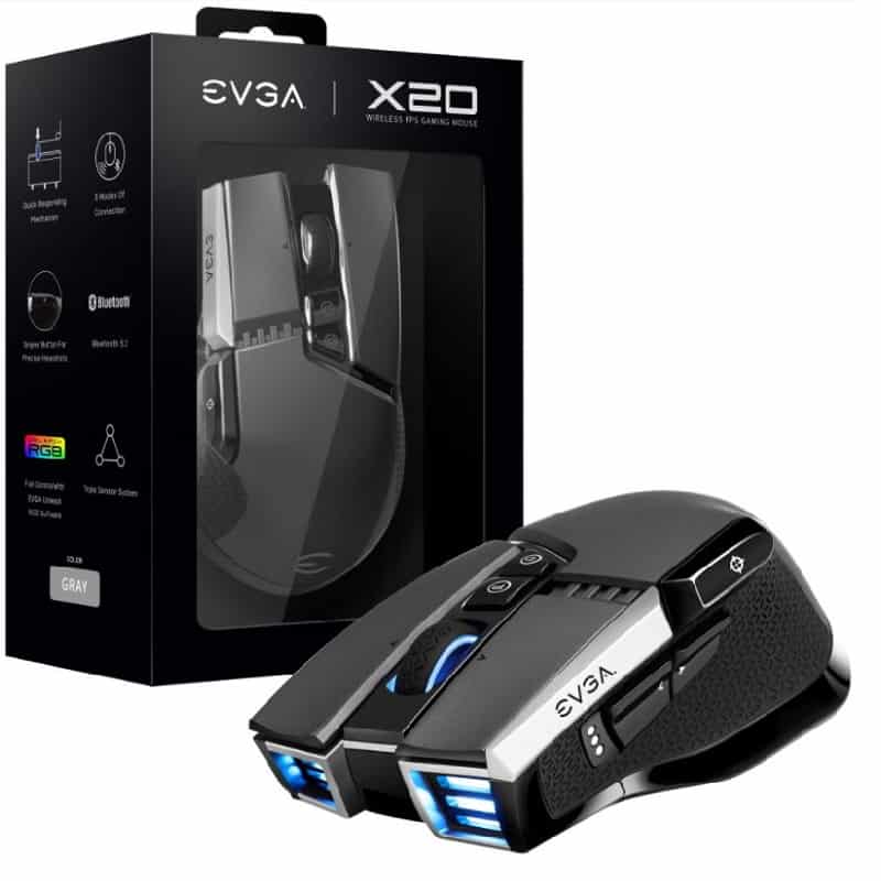 Mouse                                                                                                                Evga X20 903-t1-20gr-k3 10 Buttons, 16000 Dpi , 400 Ips Gray