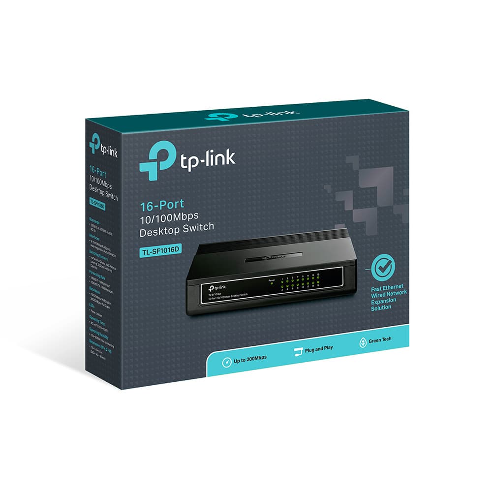Switch Escritorio Tp-link 16 Ptos Fast/save Energy 70%/ Tl-sf1016d