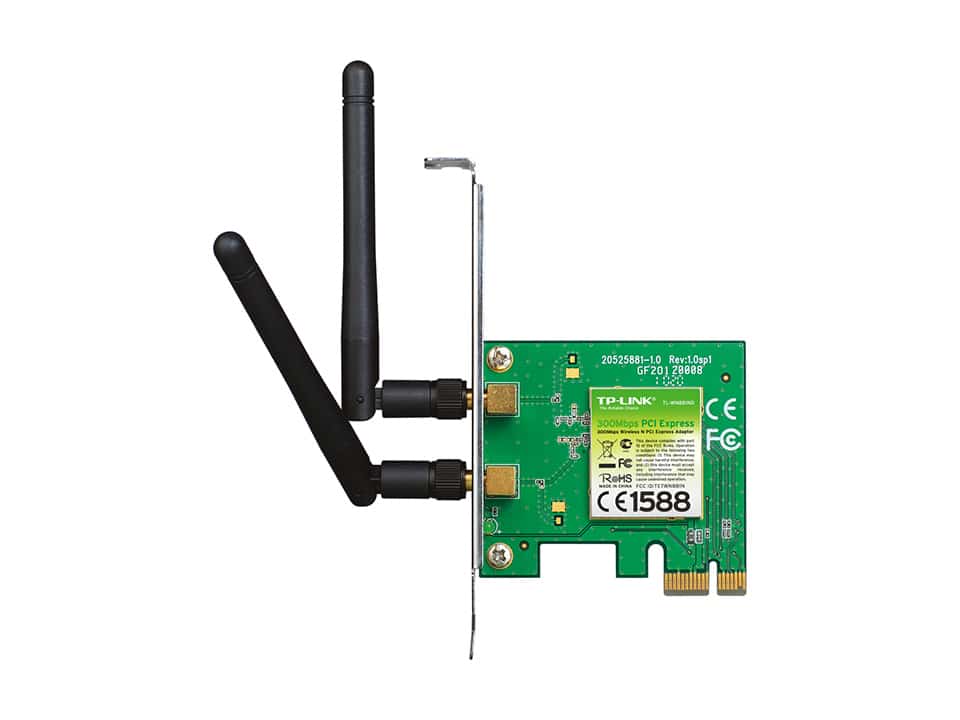 Tarjeta De Red Inalambrica Tp-link/pcie2.0/n300/2 Ant/2dbi/ Tl-wn881nd