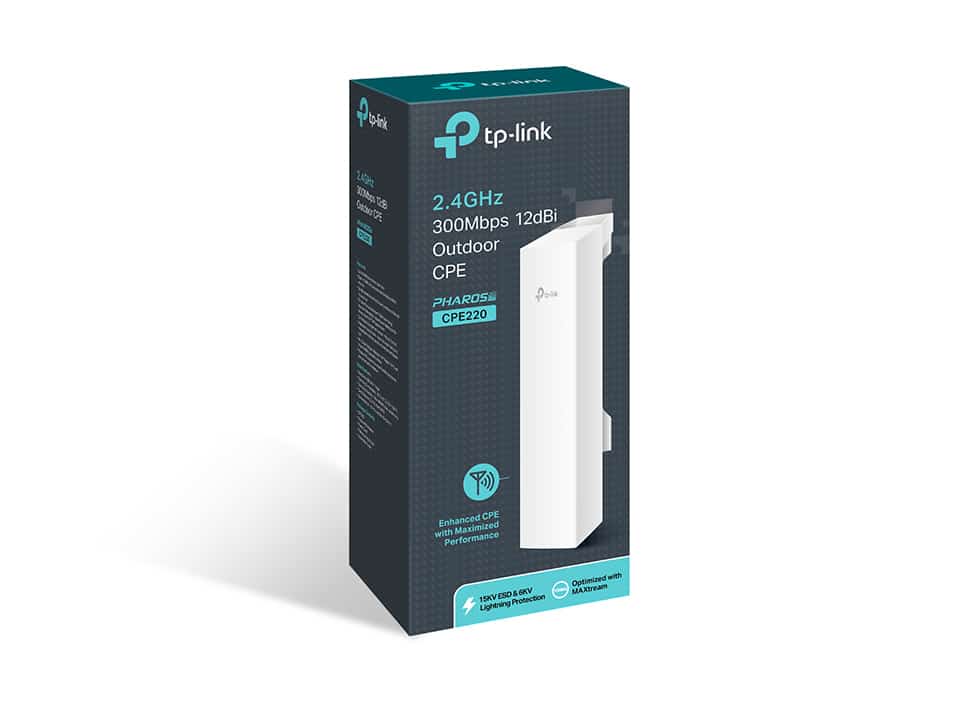 Antena Punto A Punto Tp-link /2.4ghz/poe/wisp/12dbi/13km/cpe220