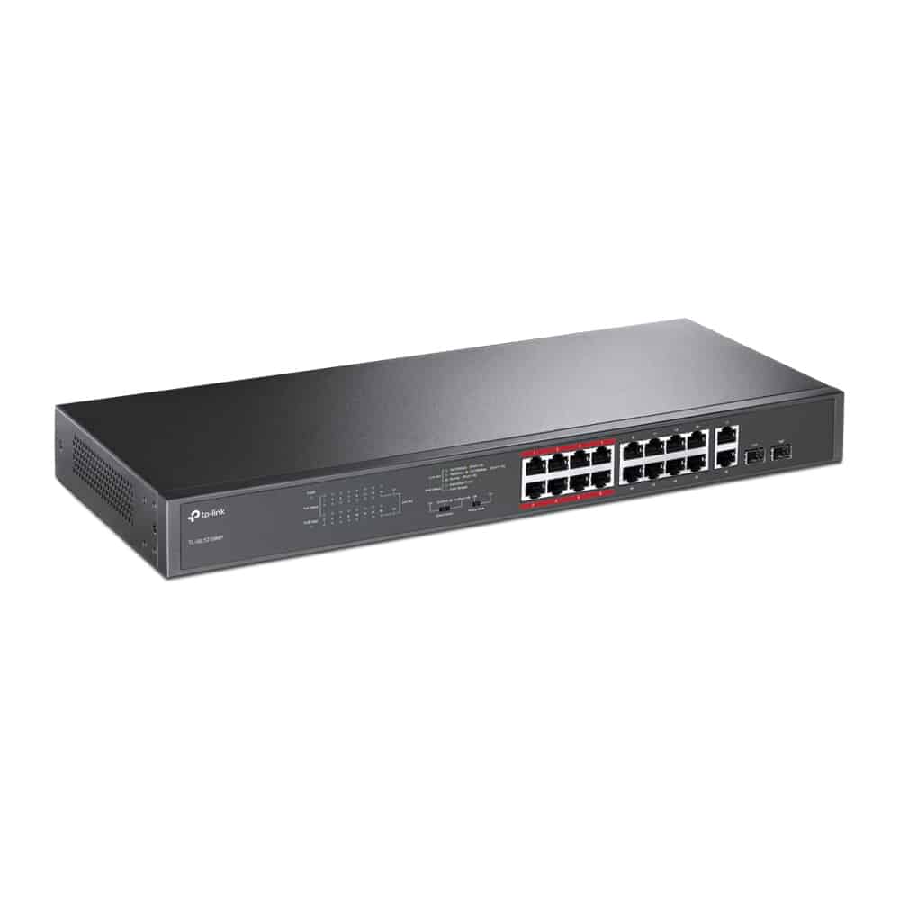 Switch No Admi Poe De 16-port 10/100mbps + 2-ptos Gb/ Tl-sl1218mp