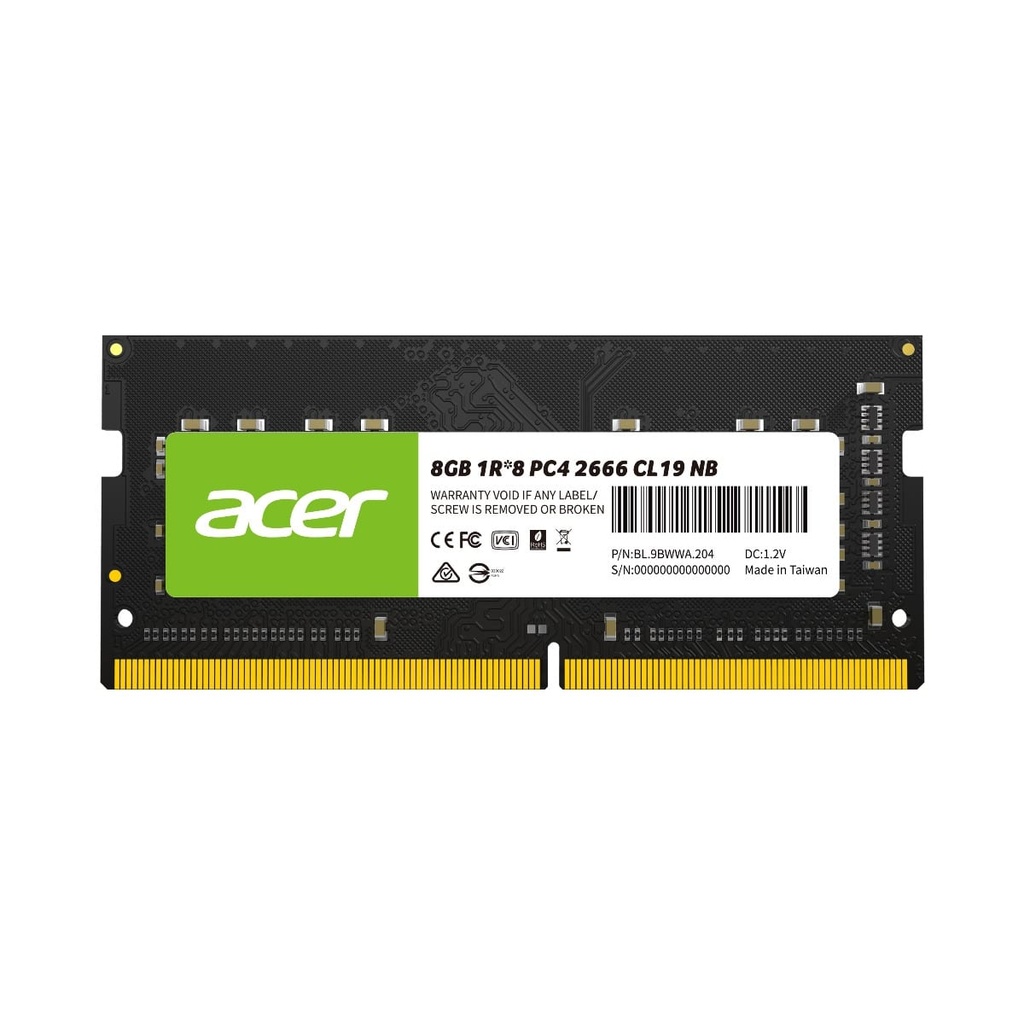 Memoria Ddr4 Acer Sd100 8gb 2666mhz Sodimm Cl19 (bl.9bwwa.204)