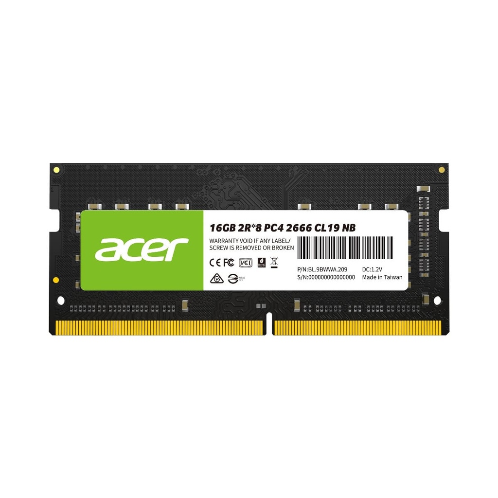 Memoria Ddr4 Acer Sd100 16gb 2666mhz Sodimm Cl19 (bl.9bwwa.210)