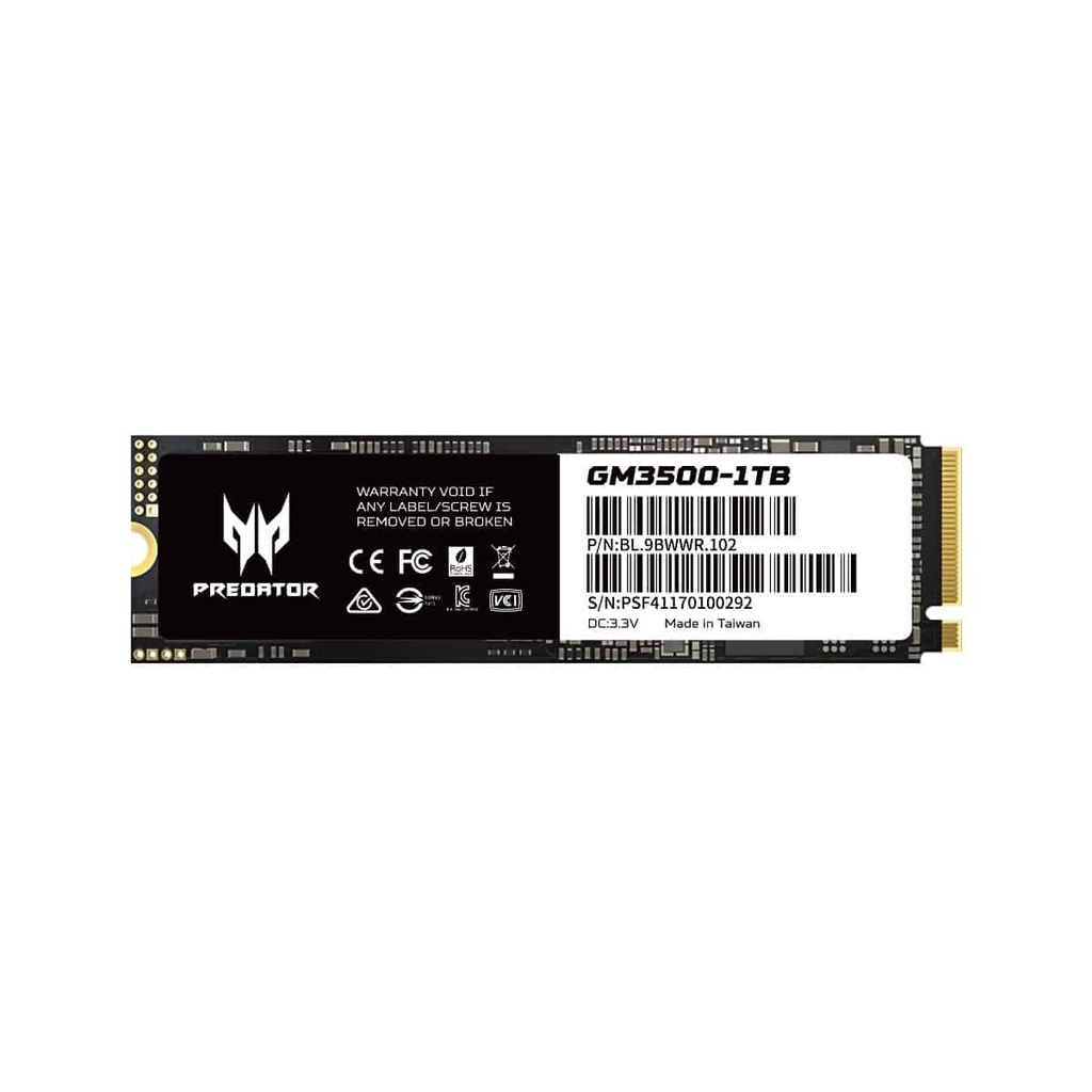 Unidad                                     Ssd Predator Gm3500 1tb M.2 Nvme Gen3x4 3400mb/s (bl.9bwwr.102)