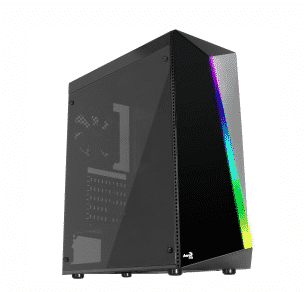GABINETE PARA GAMING AEROCOOL SHARD CON VENTANA CRISTAL TEMPLADO RGB MID TOWER USB2.0 SIN FUENTE