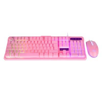 Kit                                                                                                                                                                                                                                                                                                                                         2 En 1 Gamer Balam Rush Teclado/mouse Rosa Squad Ktm330 Br-932769