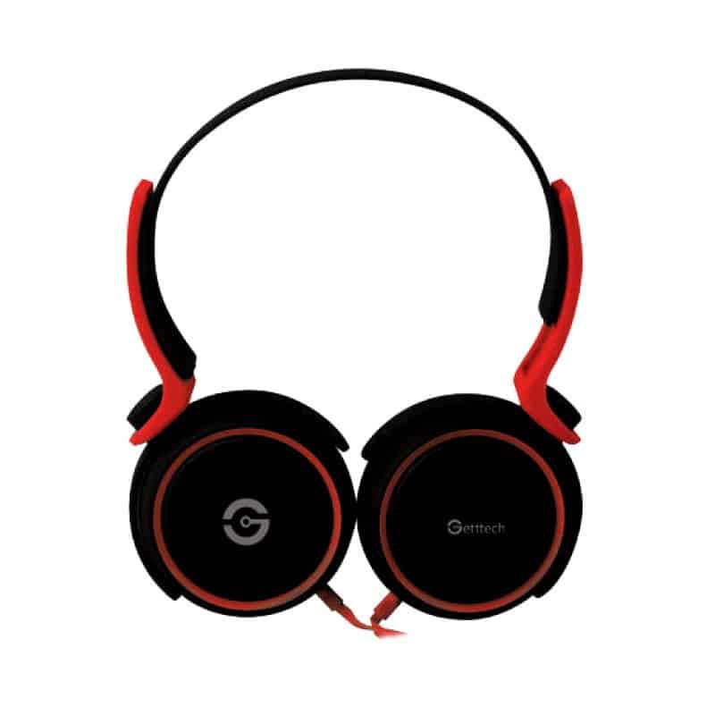 Diadema Headset Getttech Gh-2540r Rythm C/ Mic Negro C/rojo 3.5mm