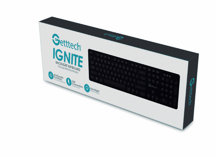 Teclado Getttech Gti-28201g Ignite Backlight Usb Gris 105 Tec  EspaÑol