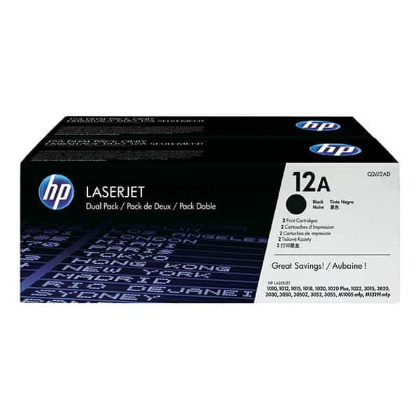 Toner Hp 12a Dualpack Para 1020/1022/1022n/1022nw (q2612ad)