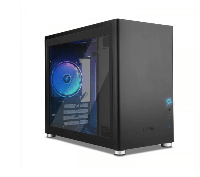 Gabinete Yeyian Hussar Ycm-atxaw-01 Micro Atx/1 Vent/lat Crist Templ