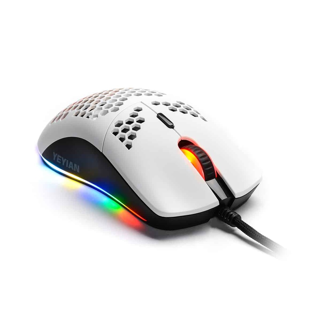 Mouse Gamer Yeyian Ymg-24311 Links 3000, Rgb 6 Bot, Usb,7200 Dpis Blan