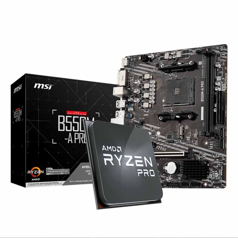 Set     AMD Ryzen 4750g + Tarjeta Madre MSI B550m-a Pro Socket AM4 Ryzen