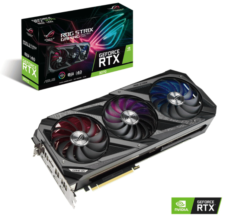 TARJETA DE VIDEO ASUS NVIDIA GEFORCE RTX3070 ROG STRIX 8GB GDDR6 ROG-STRIX-RTX3070-8G-GAMING