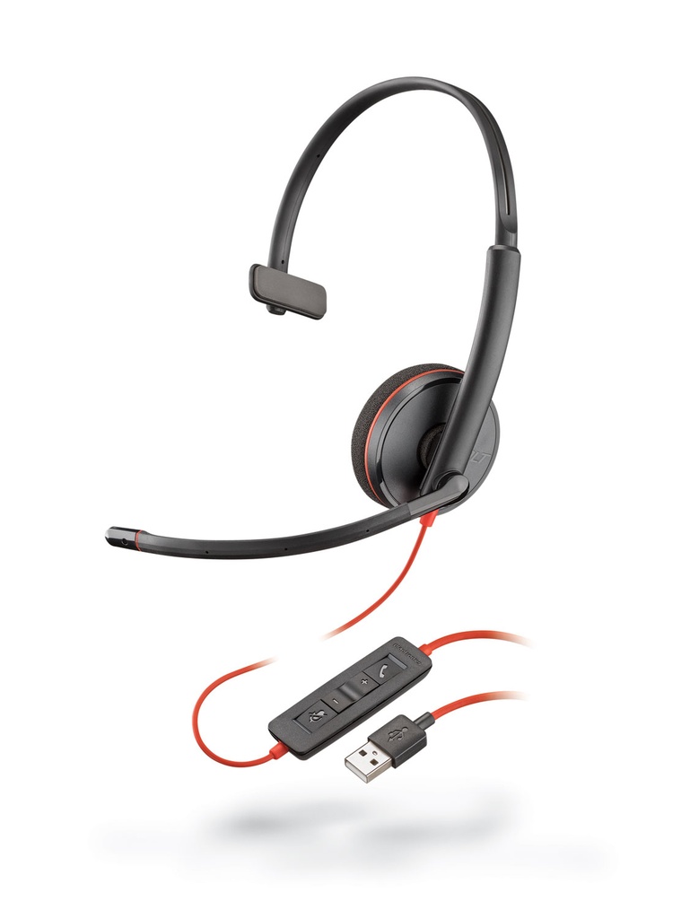 Diadema Blackwire Marca Plantronics (C3210) - USB-A, Monoaural