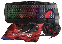 [KITNNN020] Kit Gaming 4 en 1 NECNON NGC-KRAKEN - 114 Teclas, Rojo, 3200 DPI
