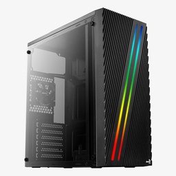 [Dim-STREAK] Gabinete         Aerocool Streak Con Ventana Rgb, Midi-tower, Atx/micro Atx/mini-itx, USB 2.0/3.0, Sin Fuente, 1 Ventilador Instalado, Negro