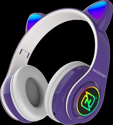 [NCAB0705RG] AUDIFONOS NECNON ON-EAR BT NBH-07 C/OREJAS LUZRGB  MANOS LIBRES MORADO