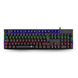 [Dim-T-TGK310-RD-SP] Teclado     Mecánico T-dagger Naxos Negro Con Interruptores Red Switch Y Luz Rainbow T-tgk310-rd-sp